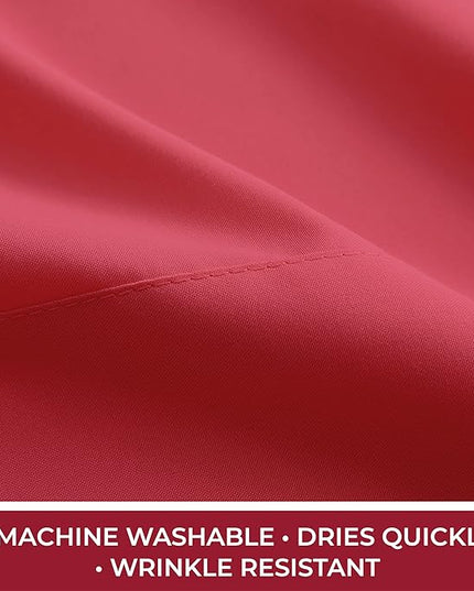 Mellanni RV Short Queen Sheets - 4 PC Iconic Collection Bedding Sheets & Pillowcases - Hotel Luxury, Extra Soft, Cooling Bed Sheets - Deep Pocket up to 10 inch (RV/Short Queen, Brick Red) - LeafyLoom