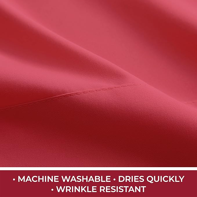 Mellanni RV Short Queen Sheets - 4 PC Iconic Collection Bedding Sheets & Pillowcases - Hotel Luxury, Extra Soft, Cooling Bed Sheets - Deep Pocket up to 10 inch (RV/Short Queen, Brick Red) - LeafyLoom