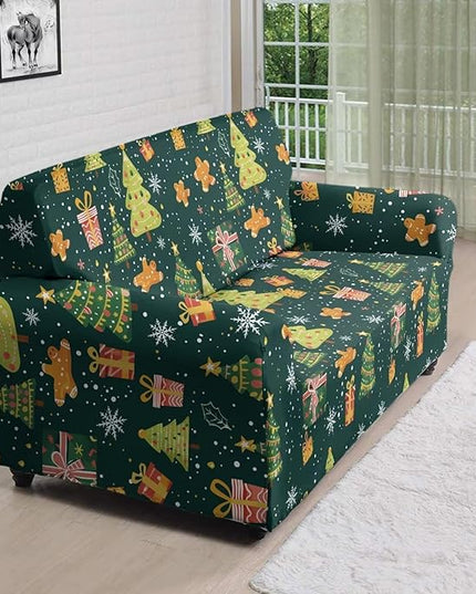FKELYI Christmas Tree Sofa Couch Cover Comfortable Furniture Protector with Elastic Bottom Stretch Sofa Slipcover for Living Room L FKELYI