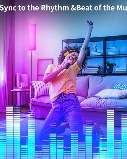 Frideko 2 Pack Smart RGB LED Floor Lamp with App and Remote Control, 16 Million Colors Modern Standing lamp, Stepless Dimmable Corner Floor Light with Timer Setting, Tall Floor Lamps for Living Room - LeafyLoom