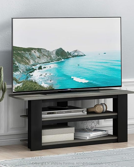 FURINNO Parsons 42-in TV Entertainment Center, French Oak Grey - LeafyLoom