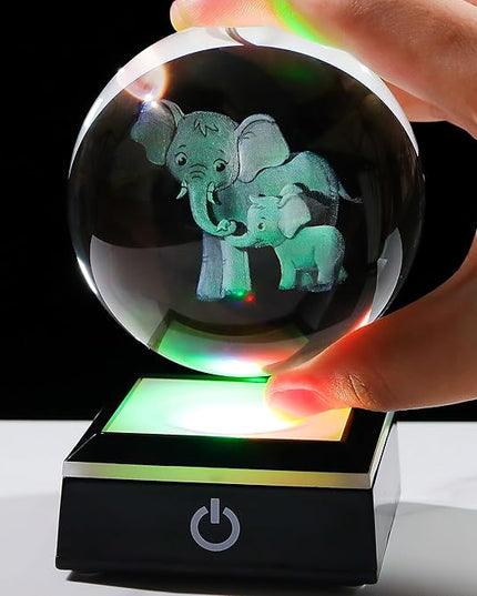 Elephant Gifts For Women Decorations For Home, 3D Crystal Elephant Decor Figurines Statue Gift For Elephant Lovers mom grandma birthday gifts for mom from daughters son unique gift ideas Stuff - LeafyLoom