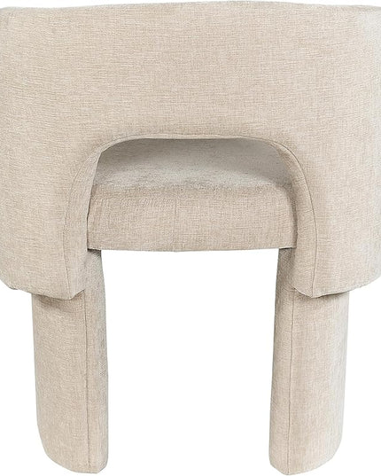 Meridian Furniture Emmet Collection Modern | Contemporary Dining Accent Chair with Rich Fabric, Steel Inner Frame, 26" W x 23.5" D x 30" H, Beige - LeafyLoom