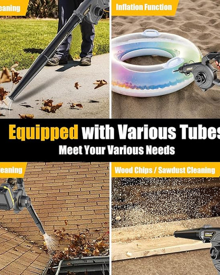 LIVOWALNY Lightweight Battery Leaf Blower: Cordless Battery Operated Blower for Dewalt 20v Battery - Electric Leaf Blowers & Vacuum 2-in-1 with 3 Speed Mode for Yard Driveway Patio Garage Sidewalk - LeafyLoom