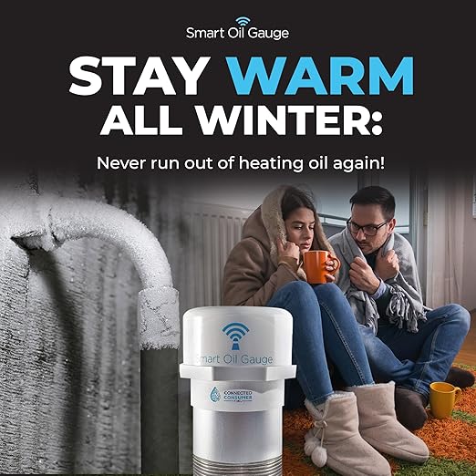 Smart Oil Gauge - Wi-Fi Heating Oil Tank Gauge with Smart Monitoring - Fuel Tank Gauge Compatible with Alexa - Designed for 275/330/500/550 Gallon Tanks (Vertical/Horizontal) ConnectedConsumerFuel