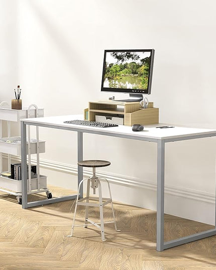 SHW Home Office 48-Inch Computer Desk, 24" Deep, White - LeafyLoom