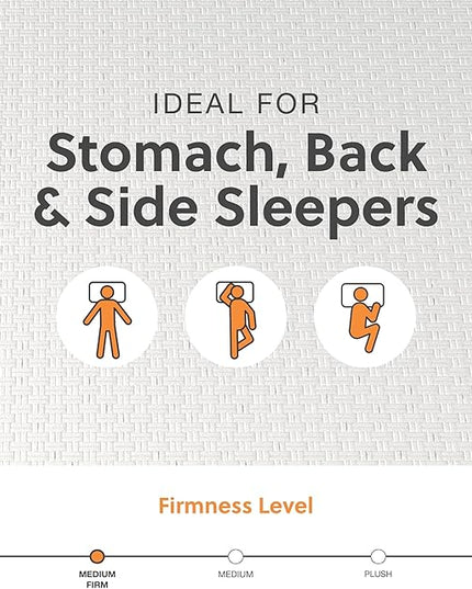 Signature Design by Ashley Twin Size Chime 8 Inch Medium Firm Gel Memory Foam Mattress with Green Tea & Charcoal Extract - LeafyLoom