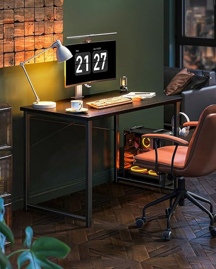 Coleshome 40 Inch Computer Desk, Modern Simple Style Desk for Home Office, Study Student Writing Desk, Black - LeafyLoom