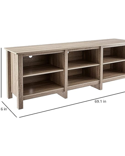 ROCKPOINT 70inch TV Stand Storage Media Console Entertainment Center,Driftwood - LeafyLoom