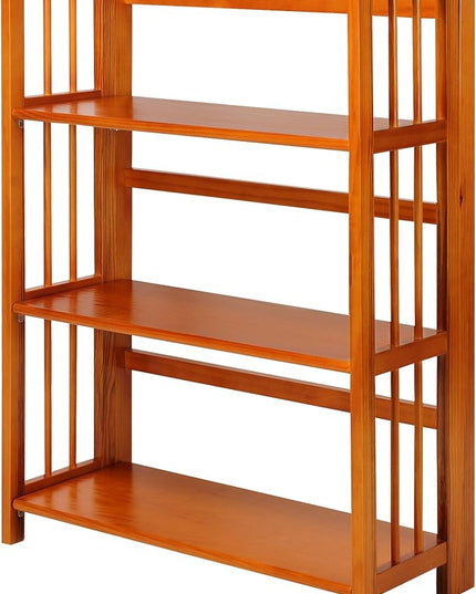 Casual Home 3-Shelf Folding Stackable Bookcase and Casual Home 4-Shelf Corner Folding Bookcase Bundle - LeafyLoom