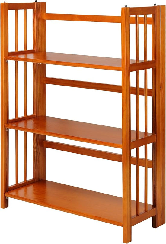 Casual Home 3-Shelf Folding Stackable Bookcase and Casual Home 4-Shelf Corner Folding Bookcase Bundle - LeafyLoom