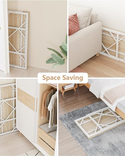 Elephance Folding Desk Writing Computer Desk for Home Office, No-Assembly Study Office Desk Foldable Table for Small Spaces - LeafyLoom