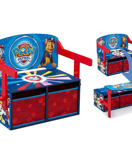Delta Children Kids Convertible Activity Bench - Greenguard Gold Certified, Nick Jr. PAW Patrol - LeafyLoom