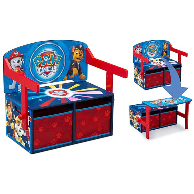 Delta Children Kids Convertible Activity Bench - Greenguard Gold Certified, Nick Jr. PAW Patrol - LeafyLoom