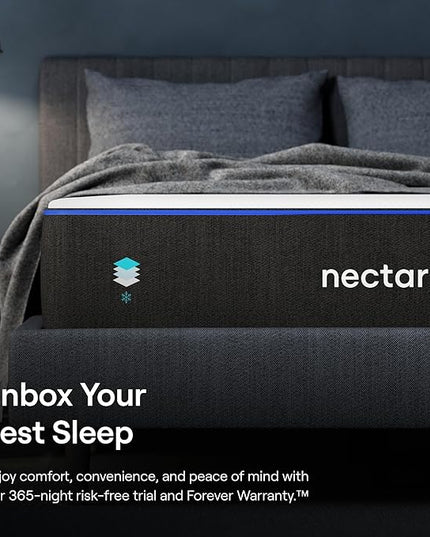 Nectar Twin Mattress 12 Inch - Medium Firm Gel Memory Foam - Cooling Comfort Technology - 365-Night Trial - Forever Warranty ,White - LeafyLoom