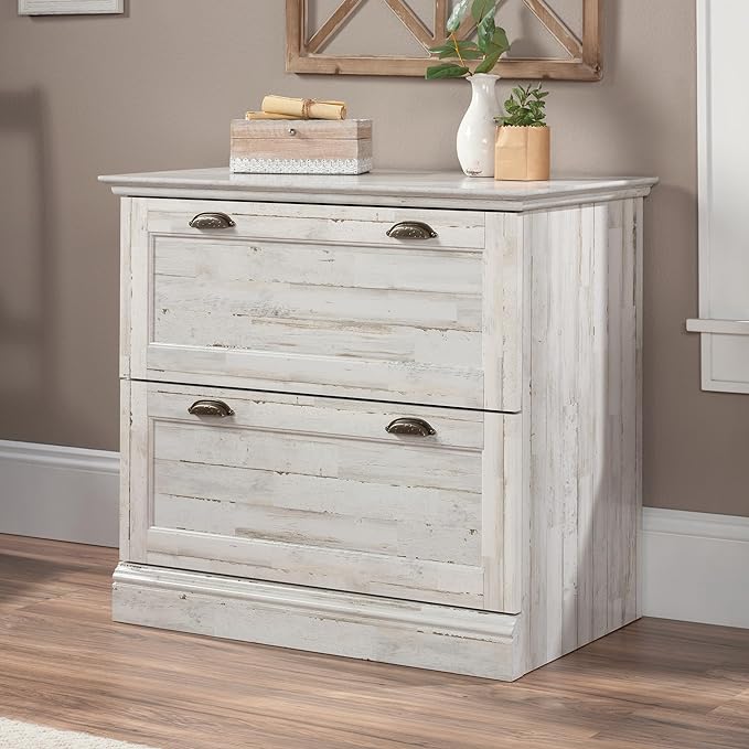 Sauder Barrister Lane Lateral File, White Plank finish - LeafyLoom