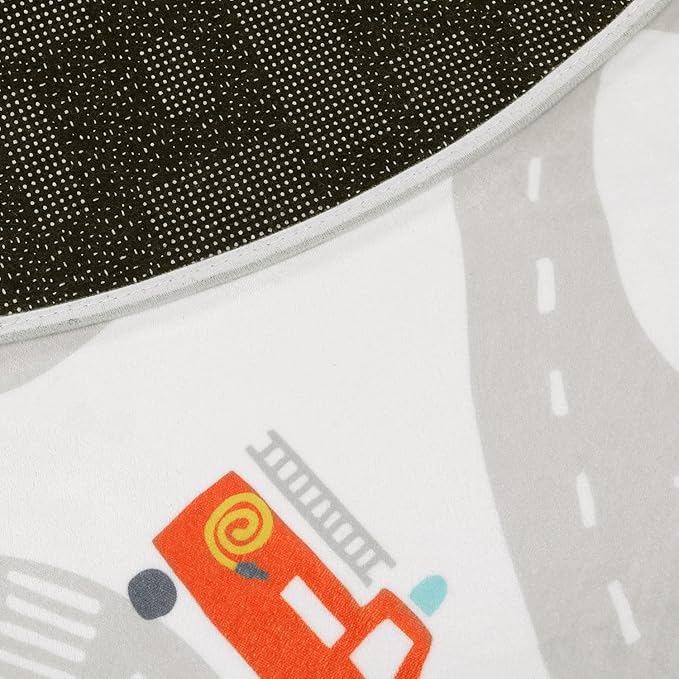 Road Traffic Kids Rug Children Playing with Cars Playmat 4x6 Ft, Washable Play Carpet for Kids Playroom, Non-Slip Have Fun Safe Baby Nursery Rug for Toddler Boy's Bedroom Game Room Grey - LeafyLoom