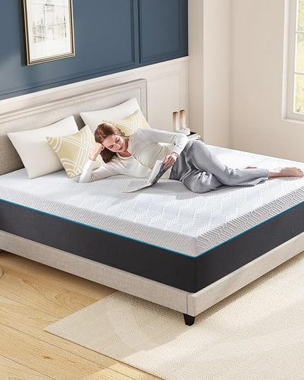 Full Mattress,10-Inch Full Size Foam Mattress in Box,Edges Support for Sleep Supportive,54" X 75" X 10" - LeafyLoom