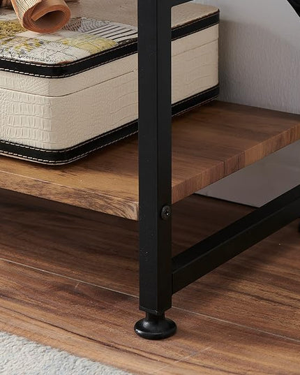 Bookshelf for Small Space, 3 Tier Wood Book Shelf and Bookcase with Metal Frame, Rustic Standing Unit Shelf Display Rack for Living Room/Home Office, Light Brown - LeafyLoom