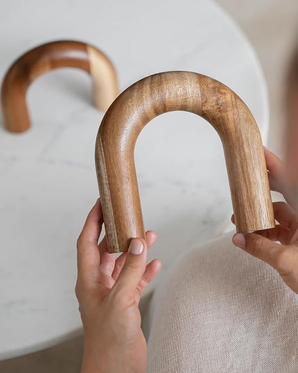 Wood Arch Bookshelf Decor - Shelf Decor Accents, Coffee Table Decor Items, Modern Home Decor, Entryway Decor, Decorative Objects, Coffee Table Decorations Living Room, Desk Decor Aesthetic - LeafyLoom