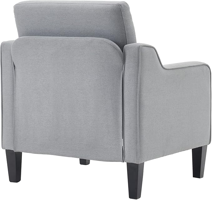 VINGLI Modern Accent Chairs Set of 2,Comfy Grey Armchair for Bedroom,Living Room Upholstered Sofa Chair Reading Chair for Small Spaces - LeafyLoom