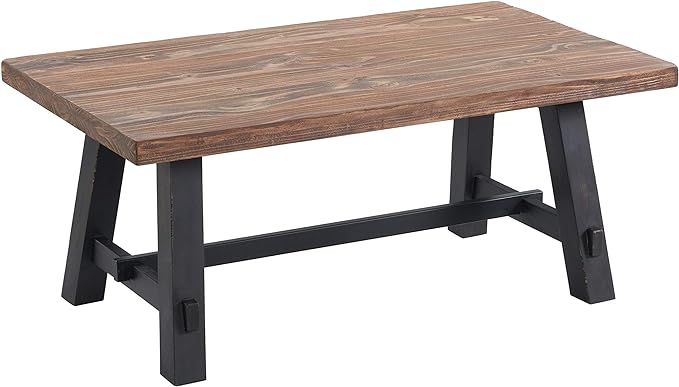 Alaterre Furniture Adam 42" L Solid Wood Coffee Table - LeafyLoom