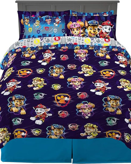Franco Kids Bedding Super Soft Comforter and Sheet Set with Sham, 7 Piece Full Size, Paw Patrol Movie - LeafyLoom