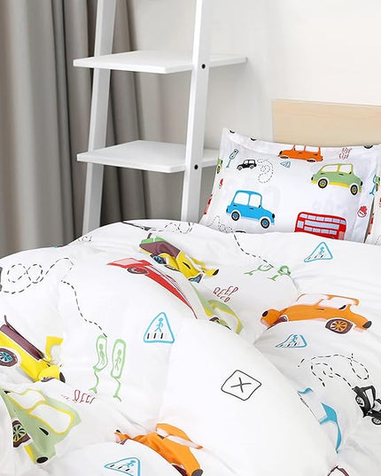 Utopia Bedding All Season Car Comforter Set with 2 Pillow Cases, 3 Piece Soft Brushed Microfiber Kids Bedding Set for Boys/Girls, Machine Washable (Twin) - LeafyLoom
