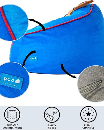 Idea Nuova Paw Patrol The Mighty Movie Hillside by pod Plush Kids Bean Bag Chair, 24" Wx24 Dx17 H - LeafyLoom