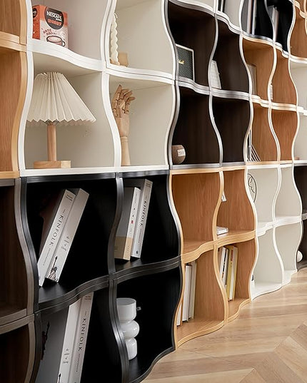 DIY Bookcase, 2 Cube Storage Organizer, Stackable Modular Book Shelf for Bedroom, Living Room, Office, Closet - LeafyLoom