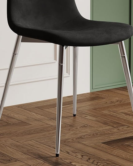 NicBex Haerin-SD-00342-LWJ Dining Chairs, 17.7"x19.7"x34.3", Black and Silver - LeafyLoom