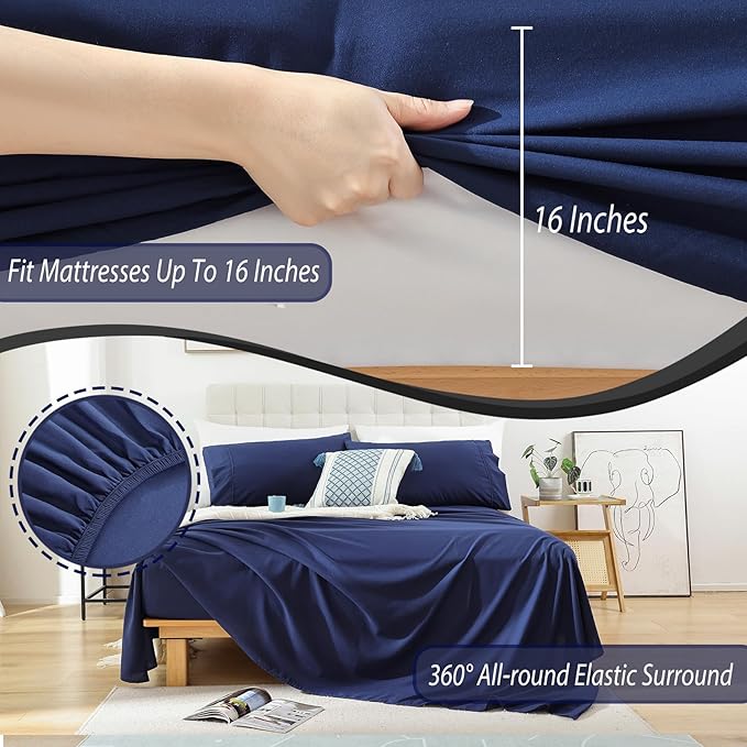 Twin Sheet Set - 3 Piece Soft Breathable Bed Sheets for Twin Size Bed, Extra Deep Pocket Lxuury Brushed Sheets, Cooling Hotel Bedding Sheets and Pillowcases, Wrinkle Free Oeko-Tex Sheets - LeafyLoom