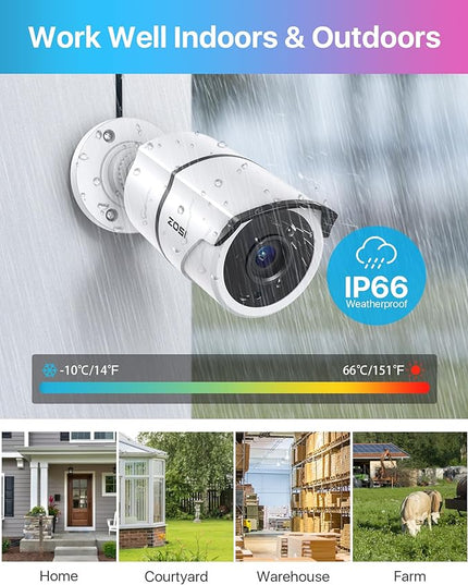 ZOSI 8CH 5MP Lite Home Security Camera System with 1-Way Audio,4x 1080p Metal Indoor Outdoor Cameras,AI Human/Vehicle Detection,Night Vision,Remote Access,H.265+ 8-Channel CCTV DVR No Hard Drive ZOSI