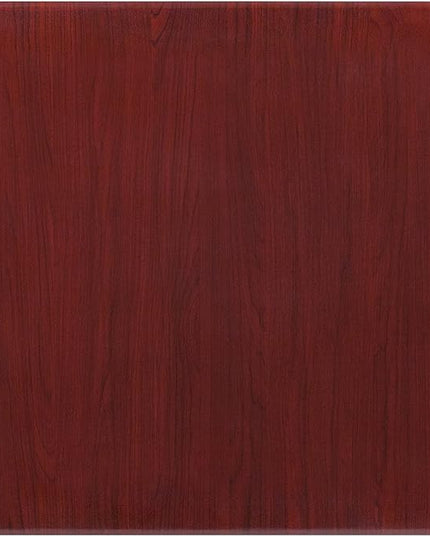 Flash Furniture Glenbrook 30'' Square High-Gloss Mahogany Resin Table Top with 2'' Thick Drop-Lip - LeafyLoom