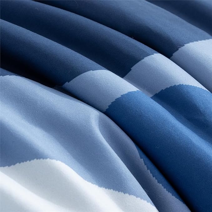 Meeting Story Camouflage Bedding Set, Colorful Pattern Style Comforter Set, 5 PCS One Comforter Two Pillowcases Two Sheets in One Bag, All Season Bedspread for Teens Adults (Navy,Queen 5Pcs) - LeafyLoom