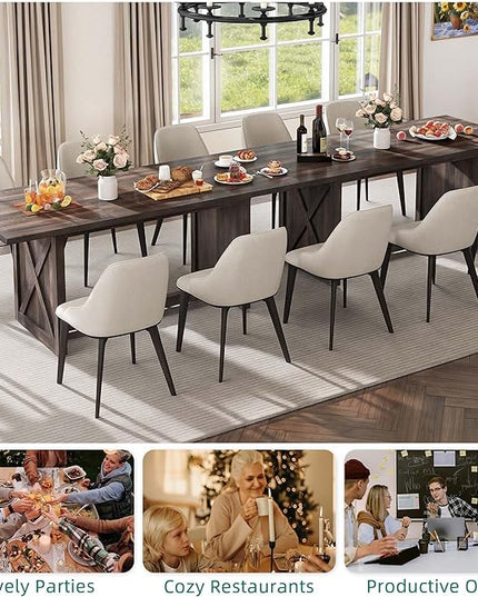 YITAHOME 6FT Conference Table Executive Desk, 70.8’’ Large Meeting Seminar Table for Office with Thicken Wood Frame, Farmhouse Rectangular Computer Desk for Home Business, Rustic Oak - LeafyLoom