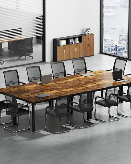 Need Large Computer Desk 70.8 x 31.5 inches Conference Table Large Office Desk Writing Table Workstation for Home Office,Rustic Brown & Black 10FJGSAC3-180FG-ND - LeafyLoom