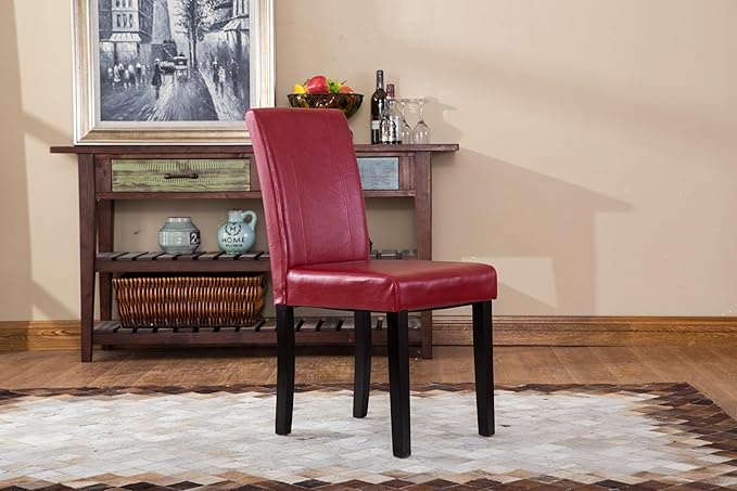 NicBex Haerin-SD-00162-LWJ Dining Chairs, 21"x16.5"x35.5", Red - LeafyLoom