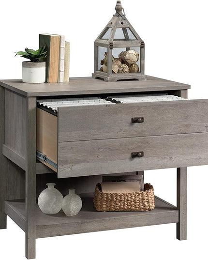 Sauder Cottage Road Lateral File, L: 32.44" x W: 21.81" x H: 29.76", Mystic Oak Finish - LeafyLoom
