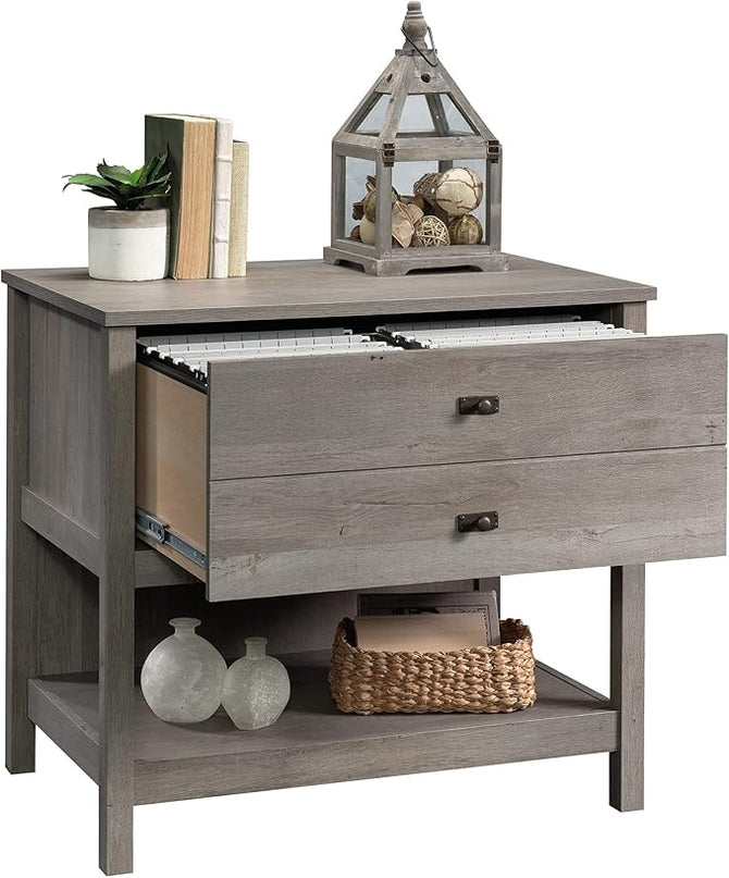Sauder Cottage Road Lateral File, L: 32.44" x W: 21.81" x H: 29.76", Mystic Oak Finish - LeafyLoom