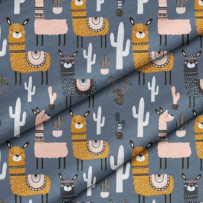 Feelyou Boys Girls Duvet Cover Set Twin Size for Kids Teen Cute Cartoon Alpaca Llama Cactus Print Bedding Set Botanical Animal Comforter Cover Decorative Microfiber Quilt Cover Zipper&Ties - LeafyLoom