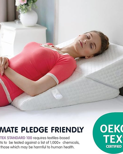 Adjustable Bed Wedge Pillow for Sleep Apnea, Gerd, Acid Reflux, Post Surgery, Heartburn - Foam Wedge Pillow for Back Pain Relief, Sleep Apnea Pillow Wedge or Bed Wedge Pillow for Sleeping for Seniors - LeafyLoom