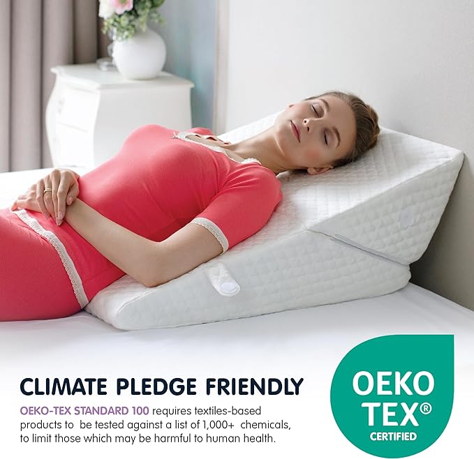 Adjustable Bed Wedge Pillow for Sleep Apnea, Gerd, Acid Reflux, Post Surgery, Heartburn - Foam Wedge Pillow for Back Pain Relief, Sleep Apnea Pillow Wedge or Bed Wedge Pillow for Sleeping for Seniors - LeafyLoom