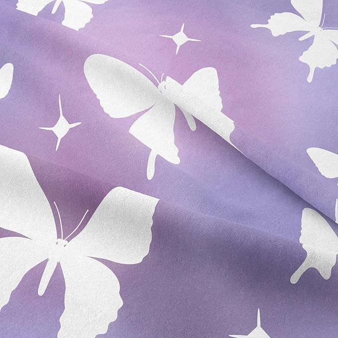 Tailor Shop Butterfly Comforter Sets Full Size,Purple Butterfly Bedding Sets for Girls Kids Teens with 2 Pillowcase… - LeafyLoom