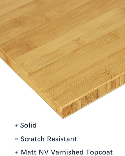 VWINDESK 48 x 27.5 x 1 Inch 100% Solid Bamboo Desk Table Top Only,for Standing Desk Home Office Desk(Right Angle) - LeafyLoom