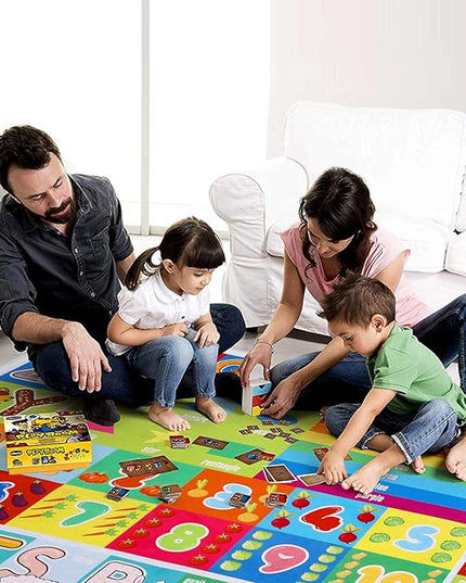 Kids Educational Rug Playtime Collection ABC, Numbers and Shapes Learning Carpet Kids Play Rug Mat Playmat for Playroom Bedroom, 55.1 x 43.3 inch - LeafyLoom
