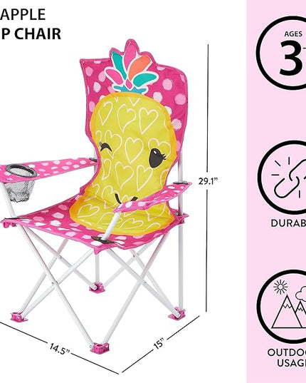 Heritage Kids Children's Figural Camp Chair, Pineapple - LeafyLoom