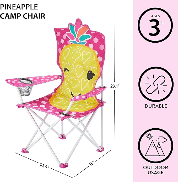 Heritage Kids Children's Figural Camp Chair, Pineapple - LeafyLoom