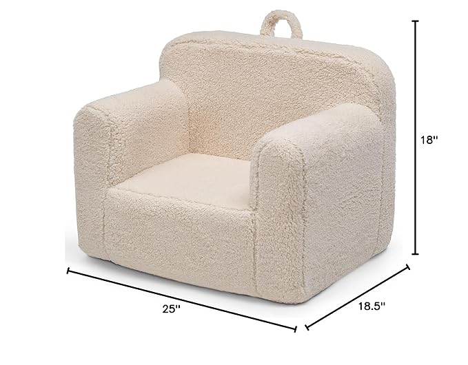 Delta Children Cozee Sherpa Chair, Cream - LeafyLoom
