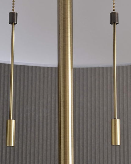 Kenroy Home 21405AB Stowe Floor Lamp with Antique Brass Finish, Modern Style, 61" Height, 19" Width, 19" Depth - LeafyLoom